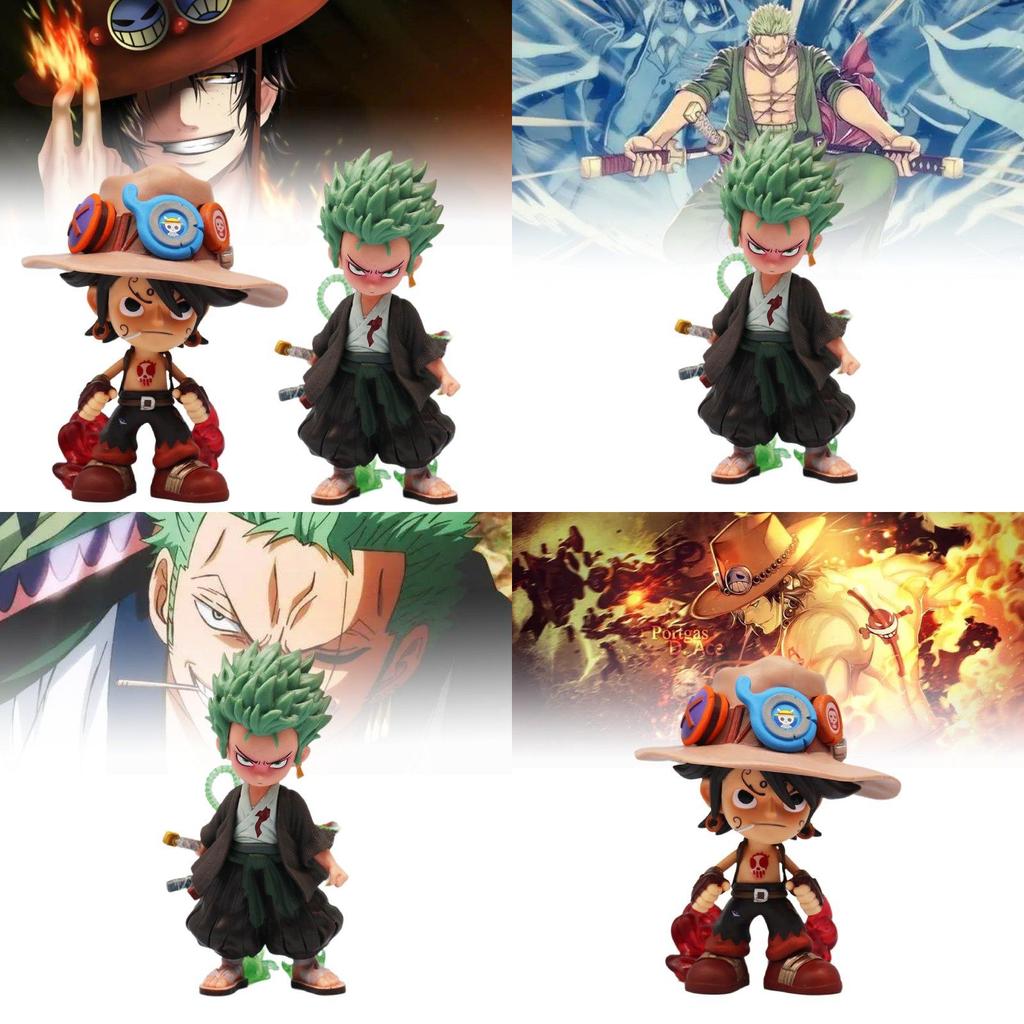 Charming One Piece Zoro And Ace Q Version Pvc Desk Toy Perfect For Car Decoration