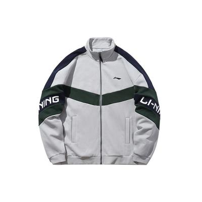 Li Ning Sports Fashion Series Casual Fleece Stand Collar Sports Jacket Unisex Jackets Micro-Crystal-Gray AWDPA41-13