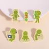 Green Little Character Corner King Metal Badge, Doll Shaped Brooch, Student Backpack Decoration Personalized Accessory