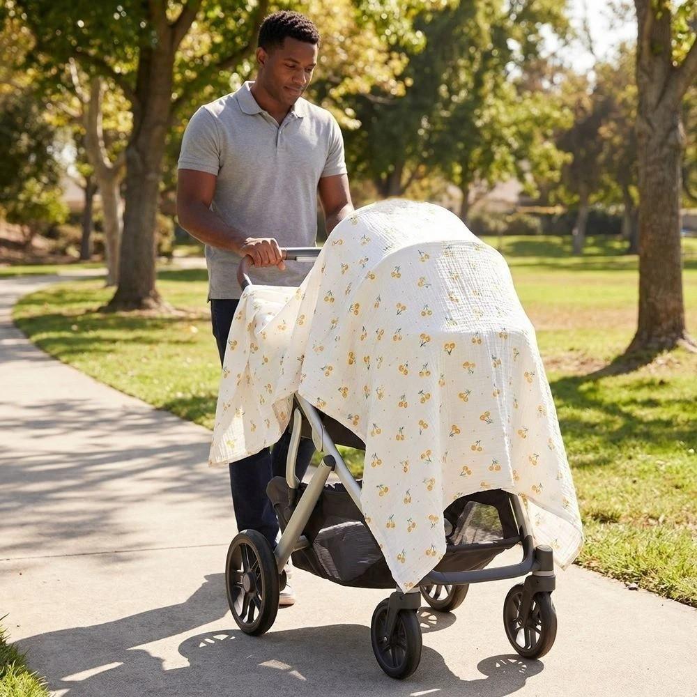 Cotton Muslin Swaddle Gauze Kids Bath Towel Fashion Swaddle Blanket  Boy