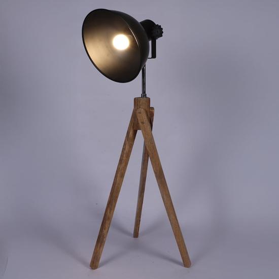 120 Cm Floor Lamp with Mango Wood, Metal Construction Multiple Style Options for Living Room, Bedroom, Home Office Decor