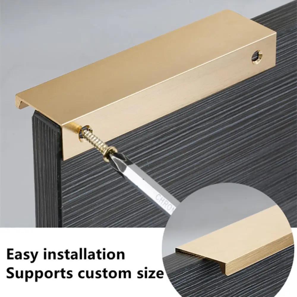 Hidden Cabinet Pulls Drawer Knobs with Screw Long Furniture Handles Aluminum Alloy Kitchen Closet Cupboard Door Handle Hardware