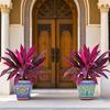 Realistic Leaves Fake Tropical Palm Plants Plastic Shrub Cordyline Fruticosa Plants  Living Room