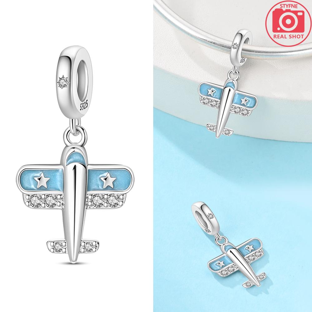 Original Copper Blue Bowknot Ocean Starfish Turtle Bicycle Pendant Charm Bead Fit Bracelet Women Jewelry Accessory Gift