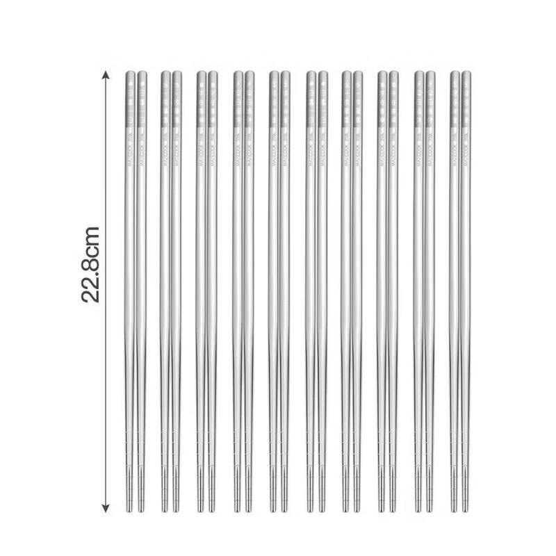 MAXCOOK 316L Stainless Steel Chopsticks 10-Pair Set