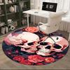 1pc Skulls & Roses Round Carpet Anime Design Office Chair Mat, Non Slip Rug for Home Decor, Gift, Office, Living Room, Bedroom