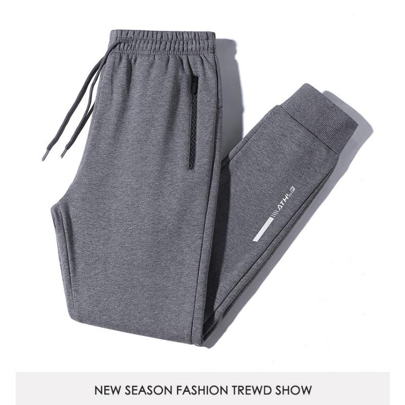 Spodnie dresowe z elastycznym pasem, casualowe, modne, ze sznurkiem, męskie, uniwersalne, welurowe, sportowe, spodnie męskie