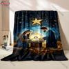 Christmas Manger Nativity Theme Blanket, Religious Gifts for Women/Men, Spiritual Gifts for Women, Christmas Blankets for Adults