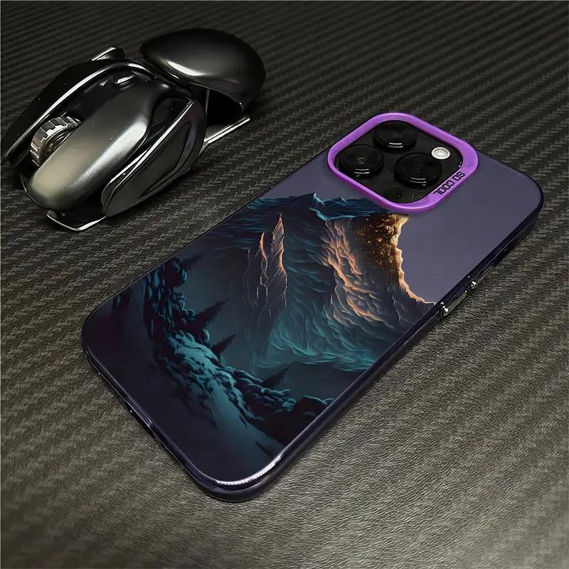 Selection of Niche High-end Gilt Snow Mountain iPhone13 Mobile Phone Case Apple 17Pro Men's Colored Silver IMD