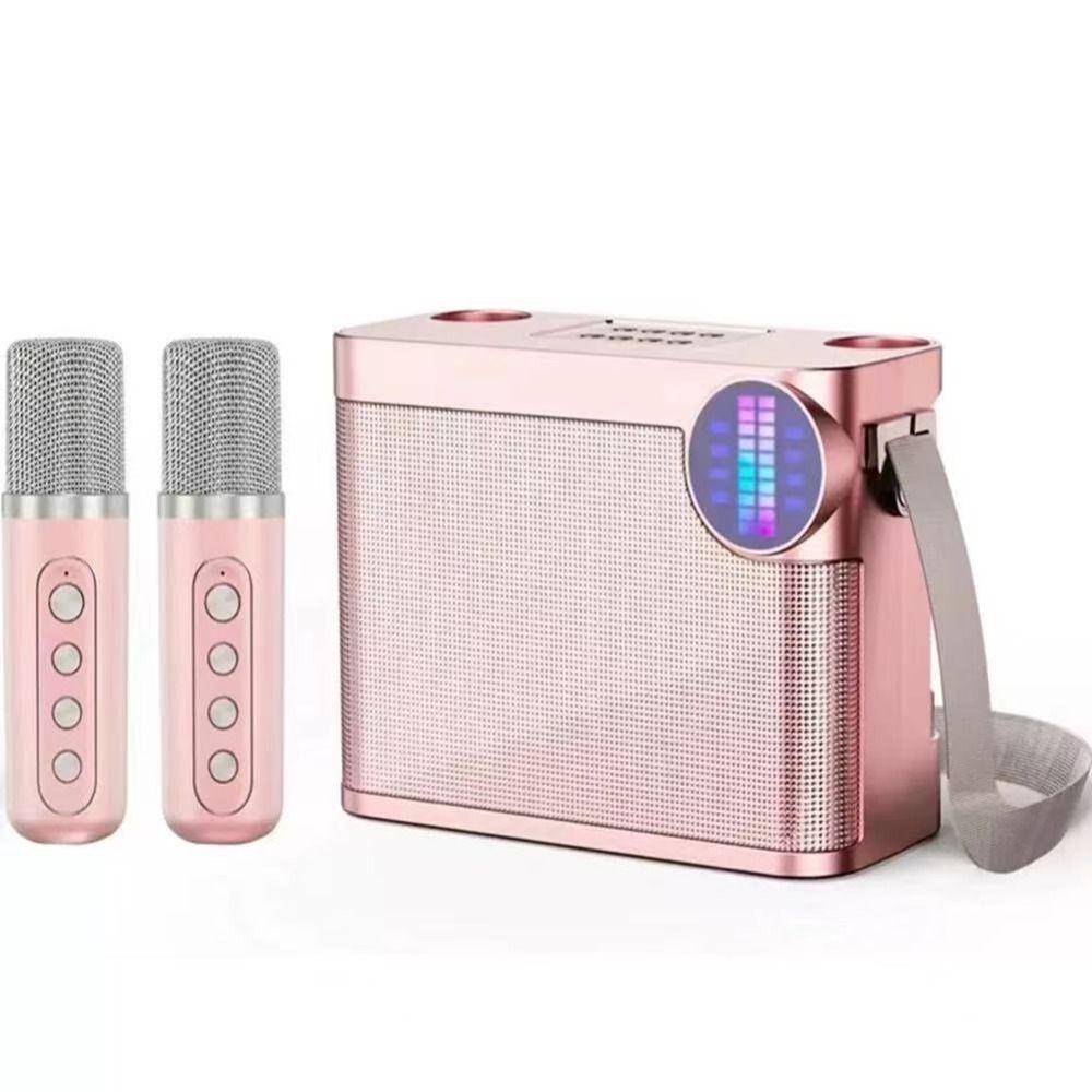 With Dual Microphone Karaoke Speaker Bluetooth 5.3 Wireless Microphone Speaker  Family Party