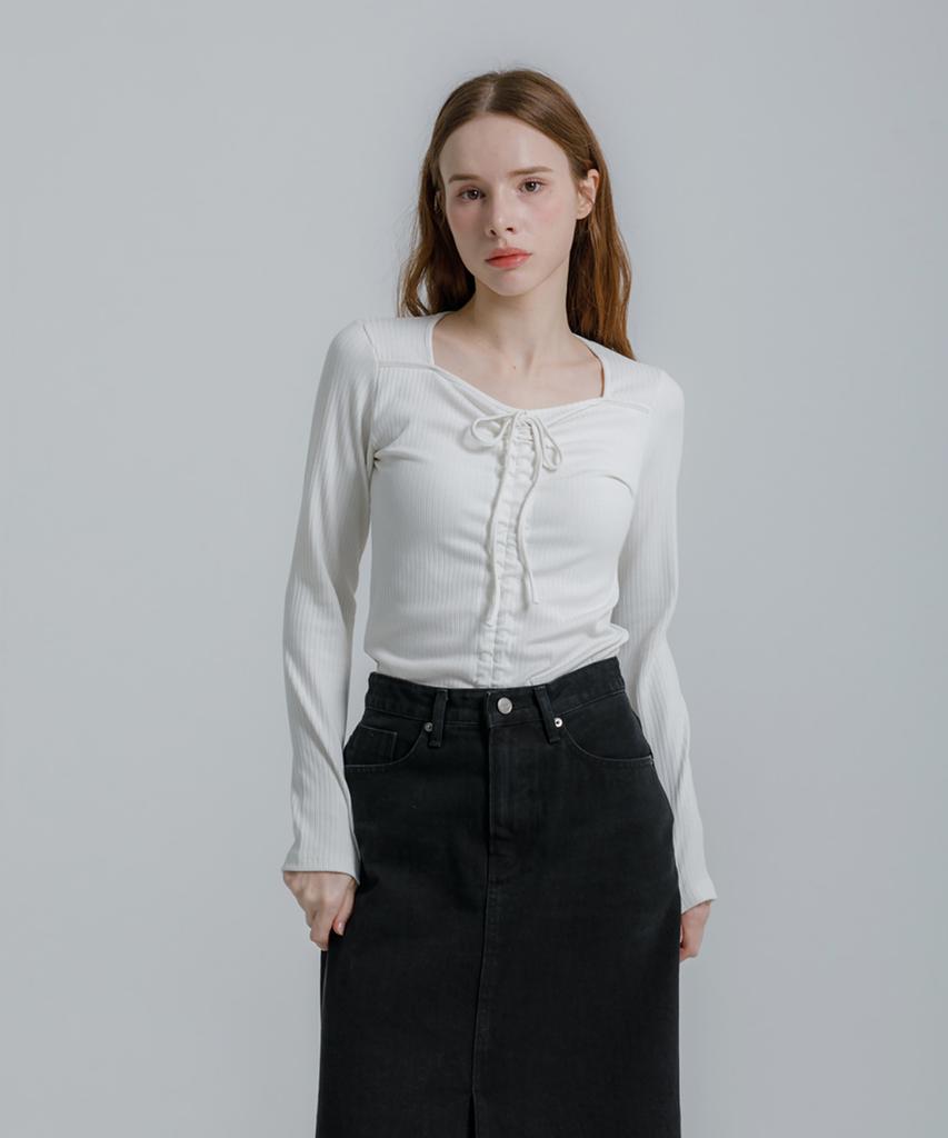 Eilubeu Bunny String Shirring Knit Aqits006D