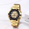 Gold Watch with 3ATM Water Luminous Analog Stainless Stylish Quartz and Gold A Perfect Gift for or Your Boyfriend Men's Calendar, Resistance, Display,