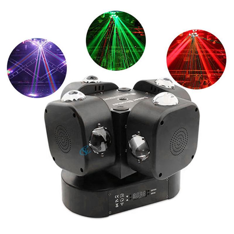 New Arrival Rotating Laser Moving Head Beam Stage Colorful LED Four-arm  Ambient LED Light DMX Control for  DJ Disco Party