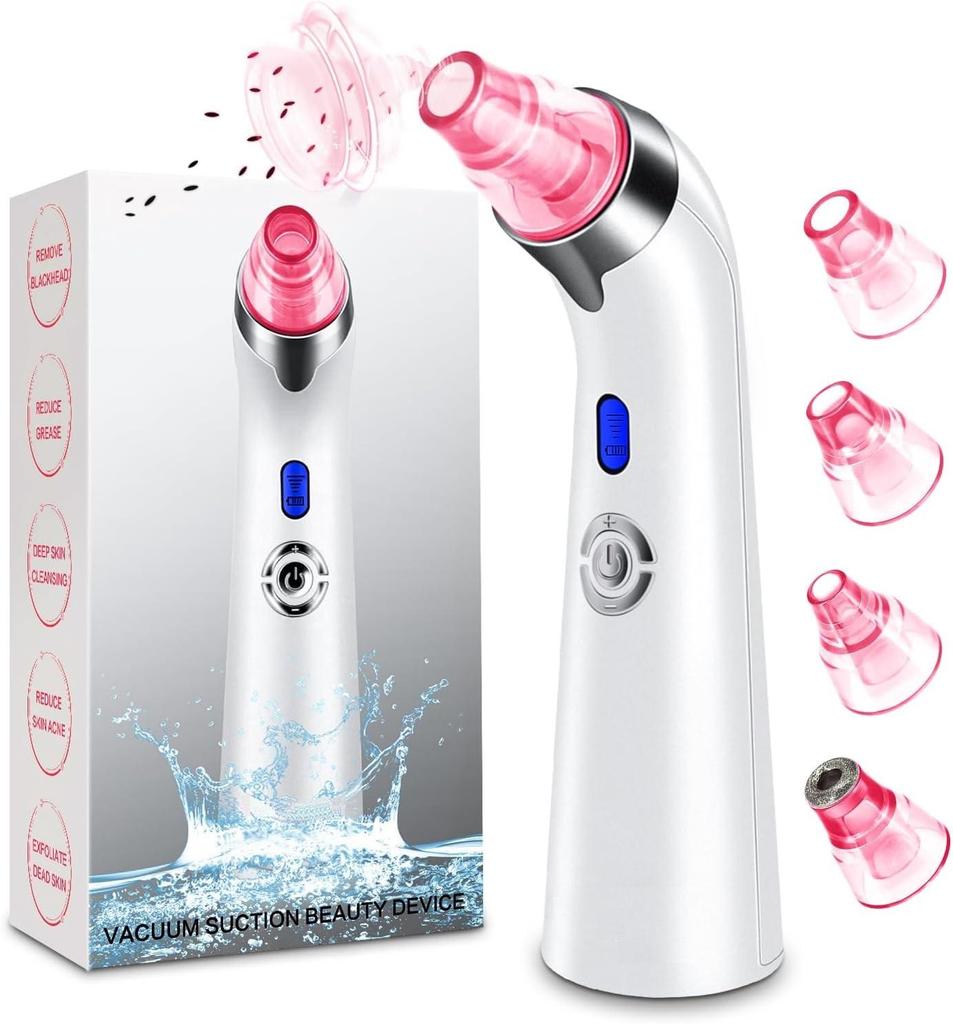 Blackhead Remover Pore Vacuum, Face Suction Pore Cleanser, 5 Suction Power Electric Blackhead Extractor Tool, 4 Probes