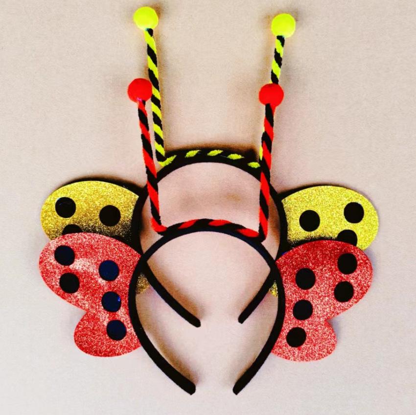 Bee Headband with Fluffy Ball Antennae for Kids & Adults