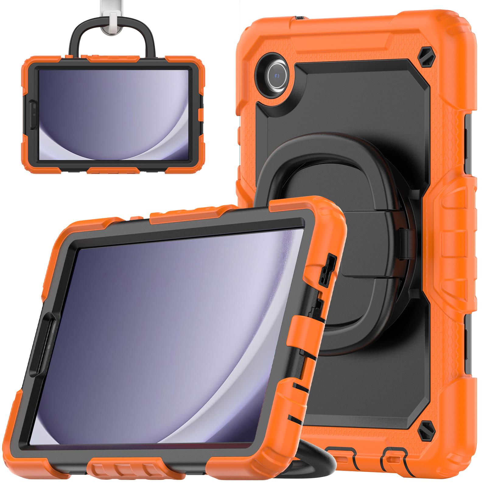 

Rotating Stand Heavy Duty Case For Samsung Galaxy Tab A7 Lite 8.7 2021 SM-T220 SM-T225 SM-T225N SM-T227U With Handle Grip Cover A7 Lite8.7 T220 T225 оранжевый