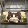 Cute Cat Fast Drying Bathroom Mat Washable Floor Bathroom Door Mat Anti-Slip Soft Shower Room Carpet Rug Living Room Doormat