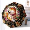 Color Retro DogThemed Automatic Opening and Closing Umbrella - 8 Ribs, Suitable for Leisure and Going Out, Outdoor Accessory, Gothic Style,