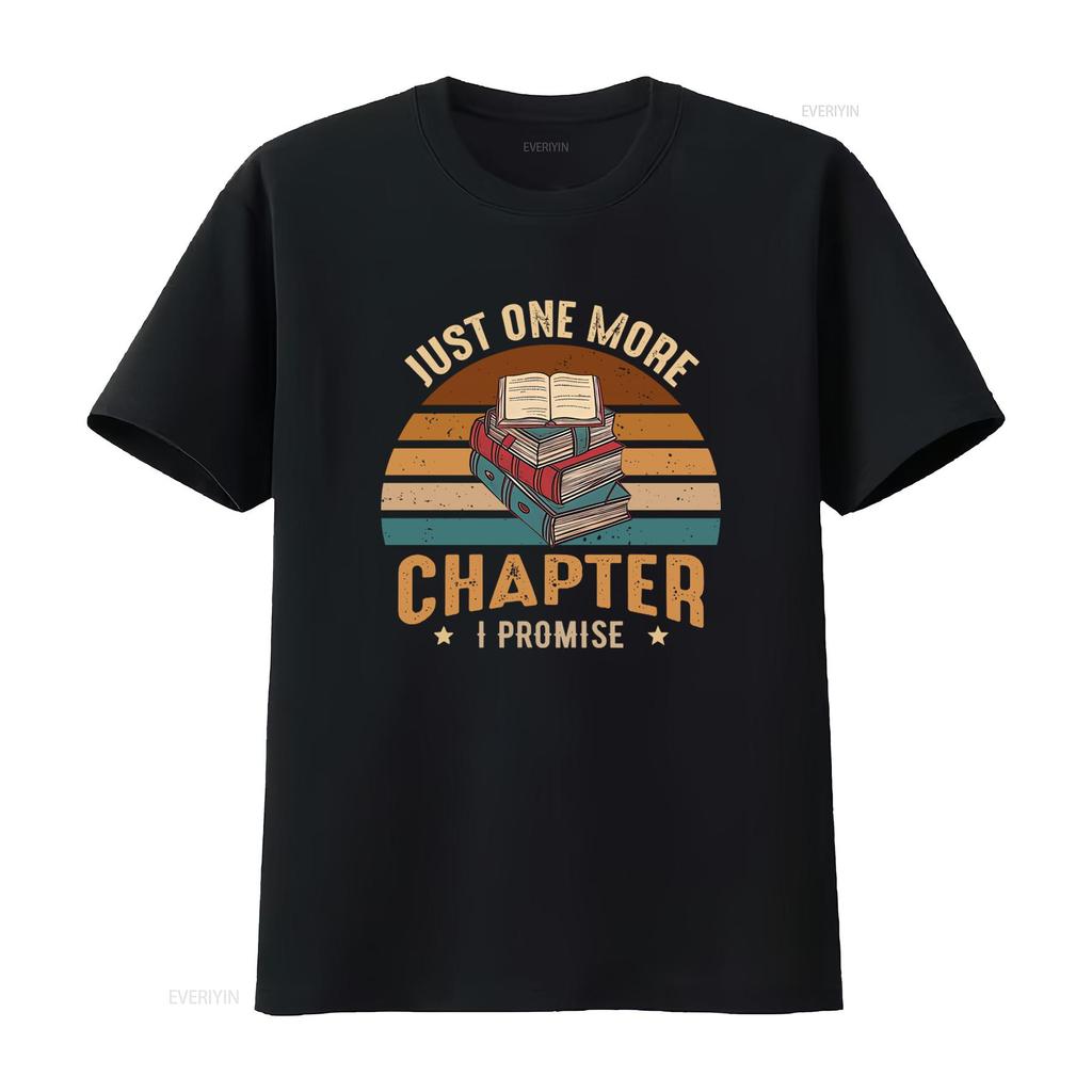 Just One More Chapter T Shirt Retro Stacked Books Design for Book Lovers Reading Enthusiasts vintage Washed graphic homme