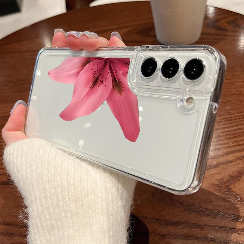 

Realistic Flower Phone Case For Samsung Galaxy A17 A56 A16 A15 A55 A54 A36 5G S25 Edge S23 S22 Ultra Plus S24 FE Clear TPU Cover Galaxy S23+