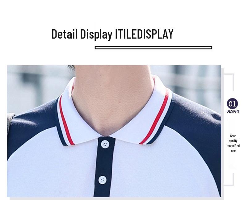 Blue & White Academic Summer Short-Sleeve T-Shirt with Long Pants - School Uniform Set for Primary, Junior High, & High School