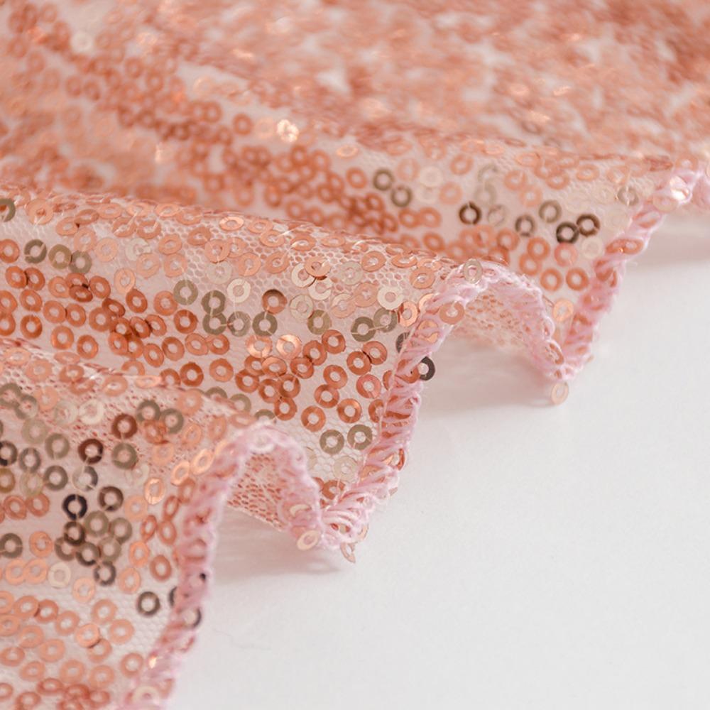 Polyester Sequin Tablecloth Solid Color Glitter Tablecloth Sparkling Table Cover  Wedding Birthday