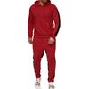 Men's  Winter Patchwork Sweatshirt Top Pants Sets Sports Suit Tracksuit