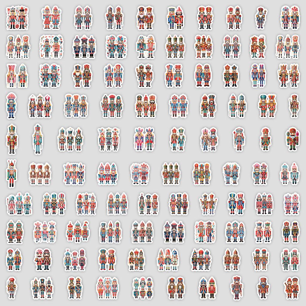 100 Nutcracker Doodle Stickers DIY Stationery Stickers Water Cup Computer Skateboard Waterproof Decorative Stickers