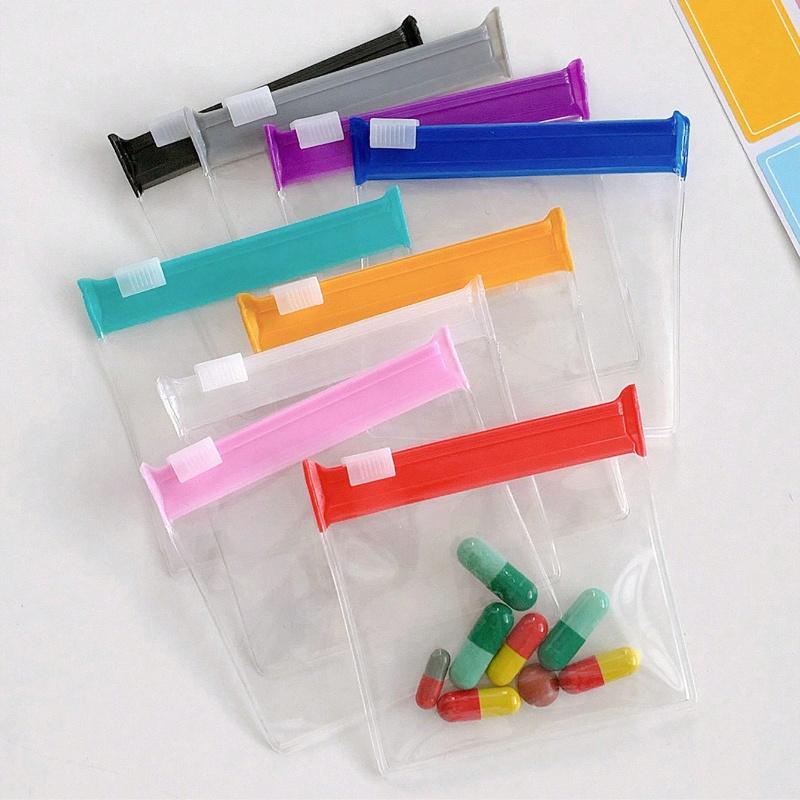Pill Pouch Bags Zippered Pill Pouch Set Reusable Translucent Medicine Organizer Self Sealing Medicine Bag Travel Plastic Pill Bags