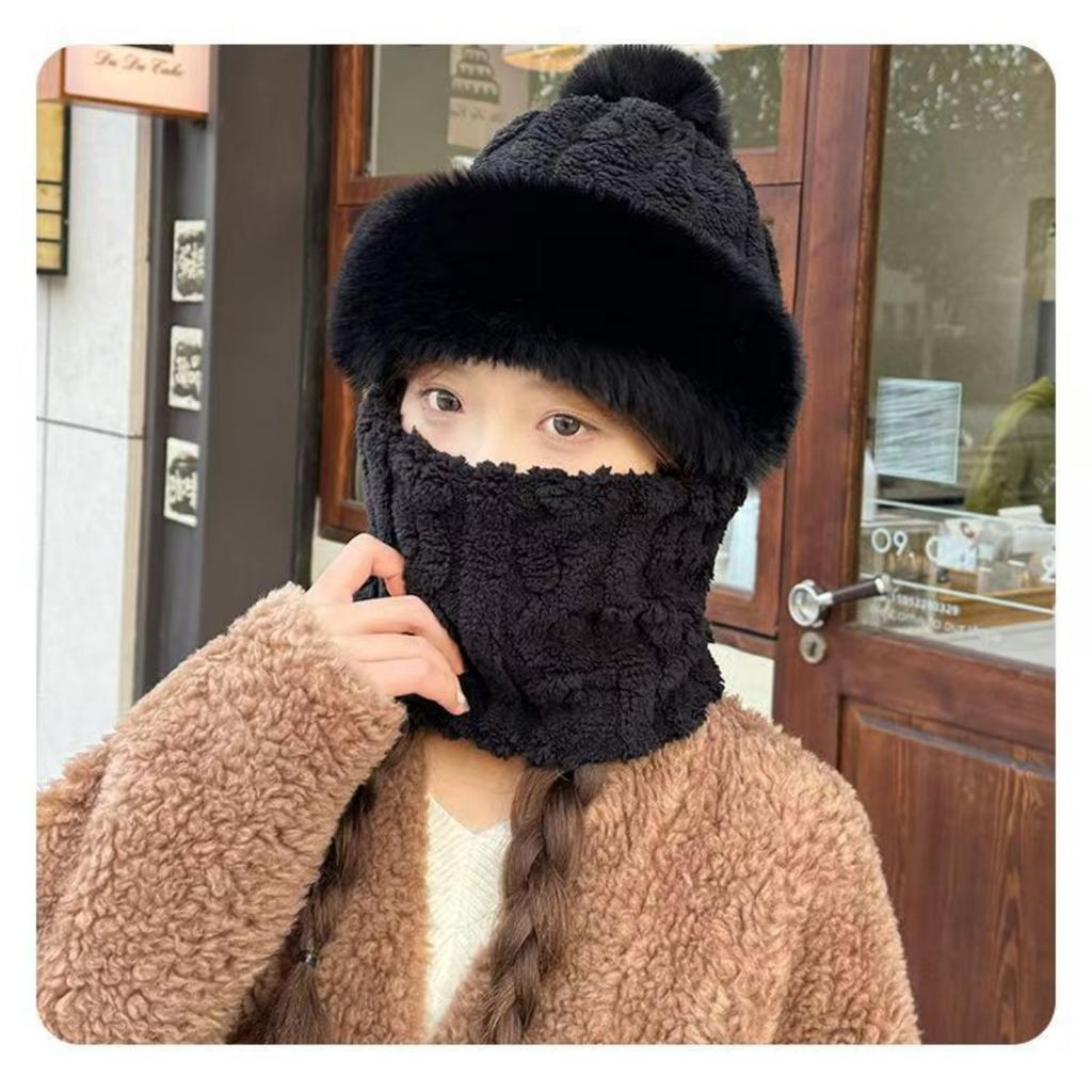 Hats, Women's Hats, Double-layered, Thickened, Cycling, Windproof Hats, Cold-proof Hats, Scarves, Warm Hats, Ear Protectors, Hats, Headscarves