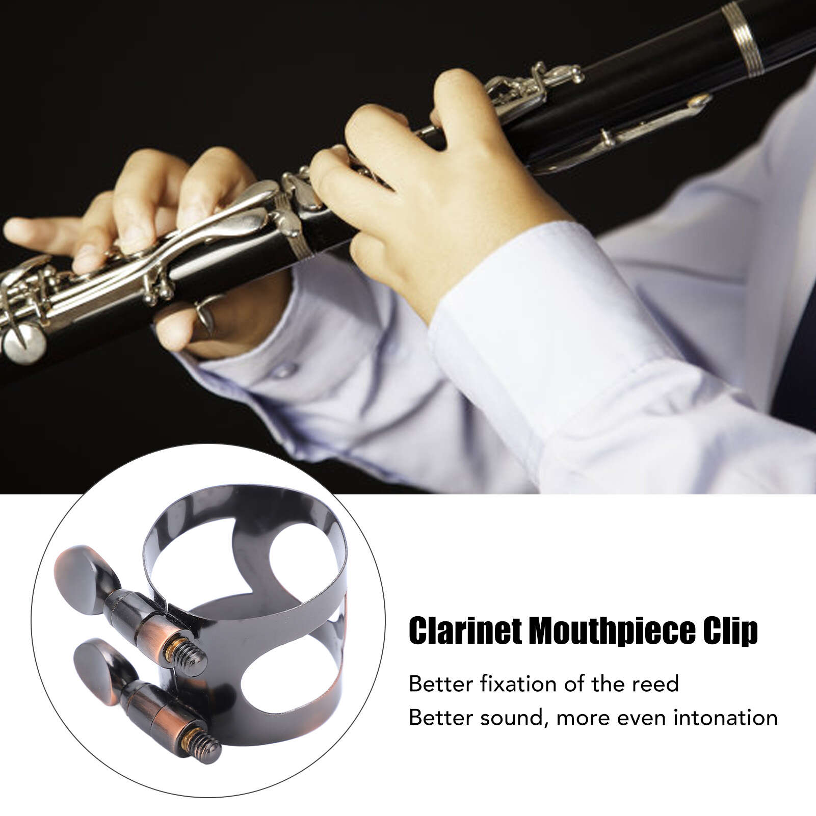 

Зажим для мундштука, сменный металлический язычок для кларнета, фиксирующий зажим, аксессуары для музыкальных инструментов, красный антиквариат