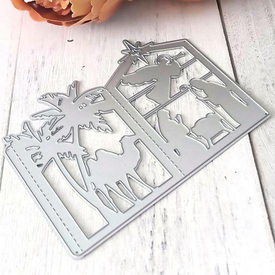Árvore de camelo de natal, corte de metal, moldes para scrapbooking, papel, cartão, relevo, estêncil
