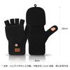 Thickened Half-finger Gloves Autumn and Winter Velvet Knitted Cold-proof and Warm Half-cut Writing Wool Leaking Finger Gloves