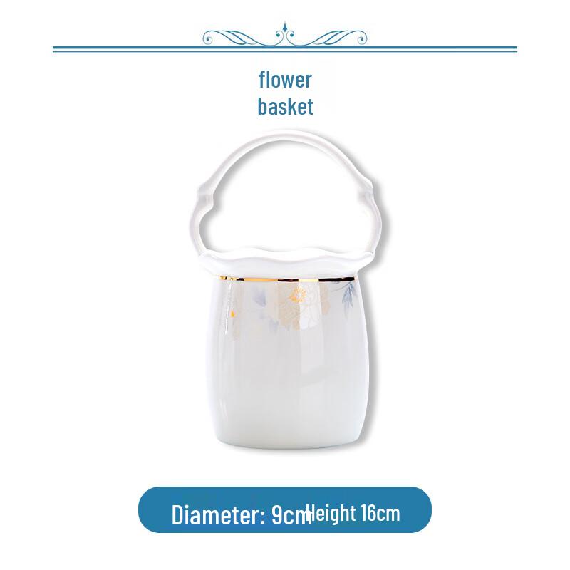 Безмятежная Цветочная Корзина Ручной Росписи Европейский Костяной Фарфор Столовая Посуда