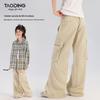 Taochen Girls' Summer Cool-Touch Loose Straight Cargo Pants