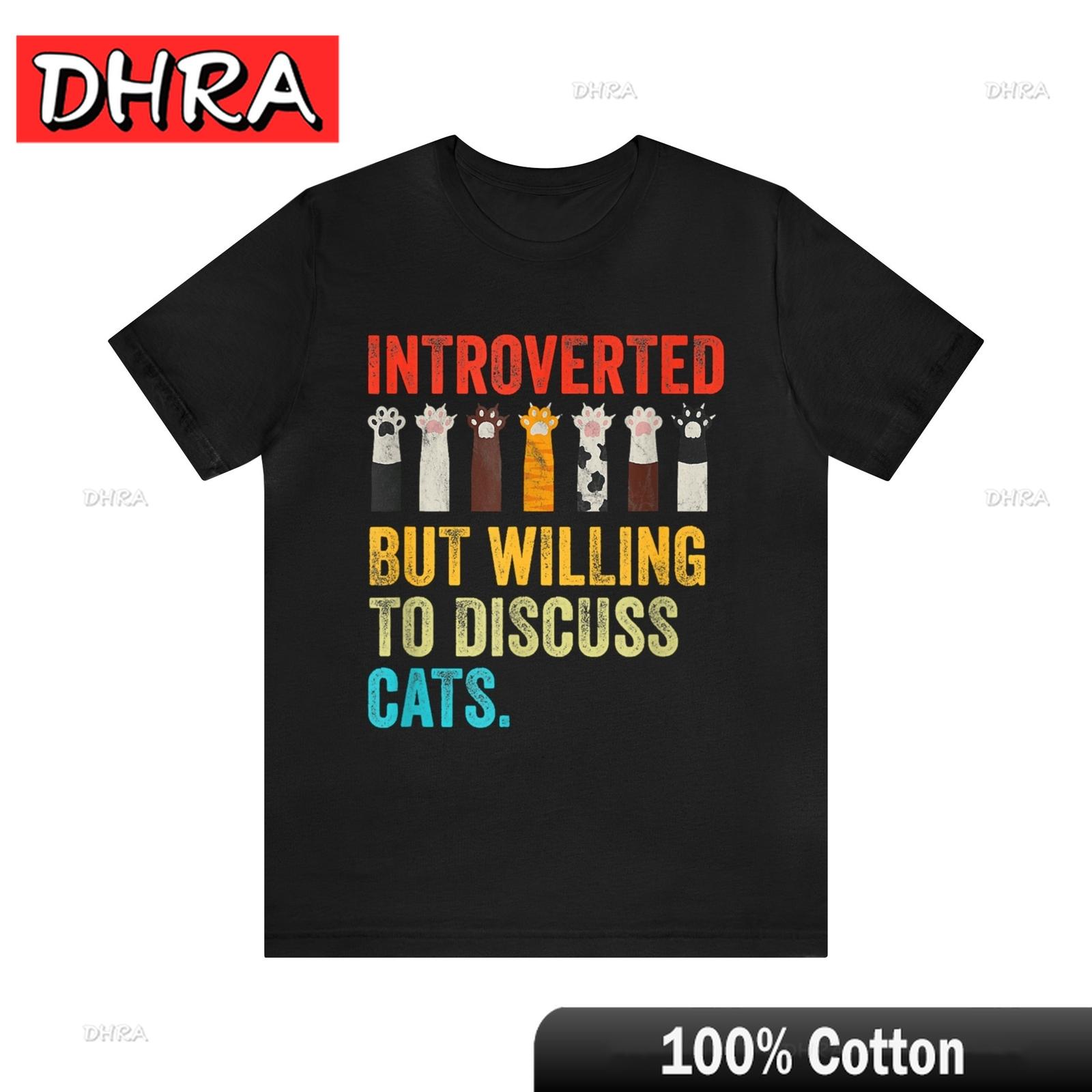 

Introverted But Willing To Discuss Cats T-shirt Cats Funny Shirt Tshirts Edgy Urban Minimalist Top Aesthetic Hip Hop for Summer 4XL