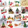 Merry Christmas Cards 3D Pop Up Christmas Tree Cards Christmas Decoration Winter Gift Laser Cut New Year Santa Greeting Cards