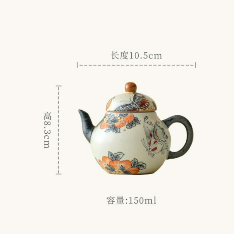 150ML Chinese Hand-painted Ceramic Teapot Vintage Household Kung Fu Teapot Infuser Pot Tea Soaking Kettle Teaware Supplies New