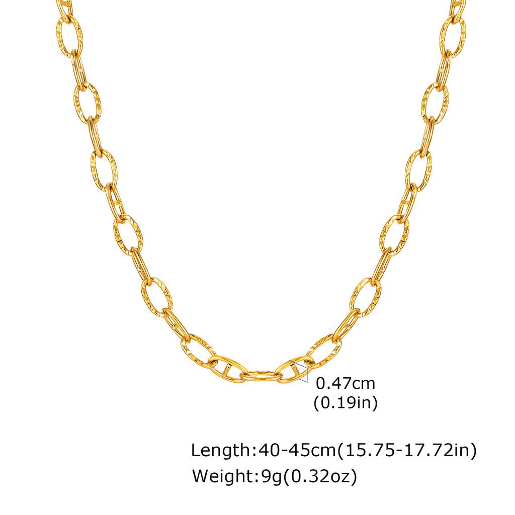 Fashion Chain Gold Stainless Steel Necklace Women'S Simple Jewelry, Jewelry