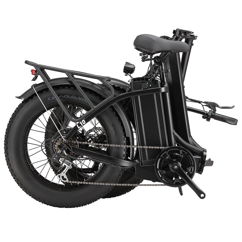 Cyclefort L10 City Folding Electric Bike With Seat 20 Inch Fat Tires Off-Road E-Bike 48V20Ah Battery 500W Motor Urban Commuting Electric Bicycle