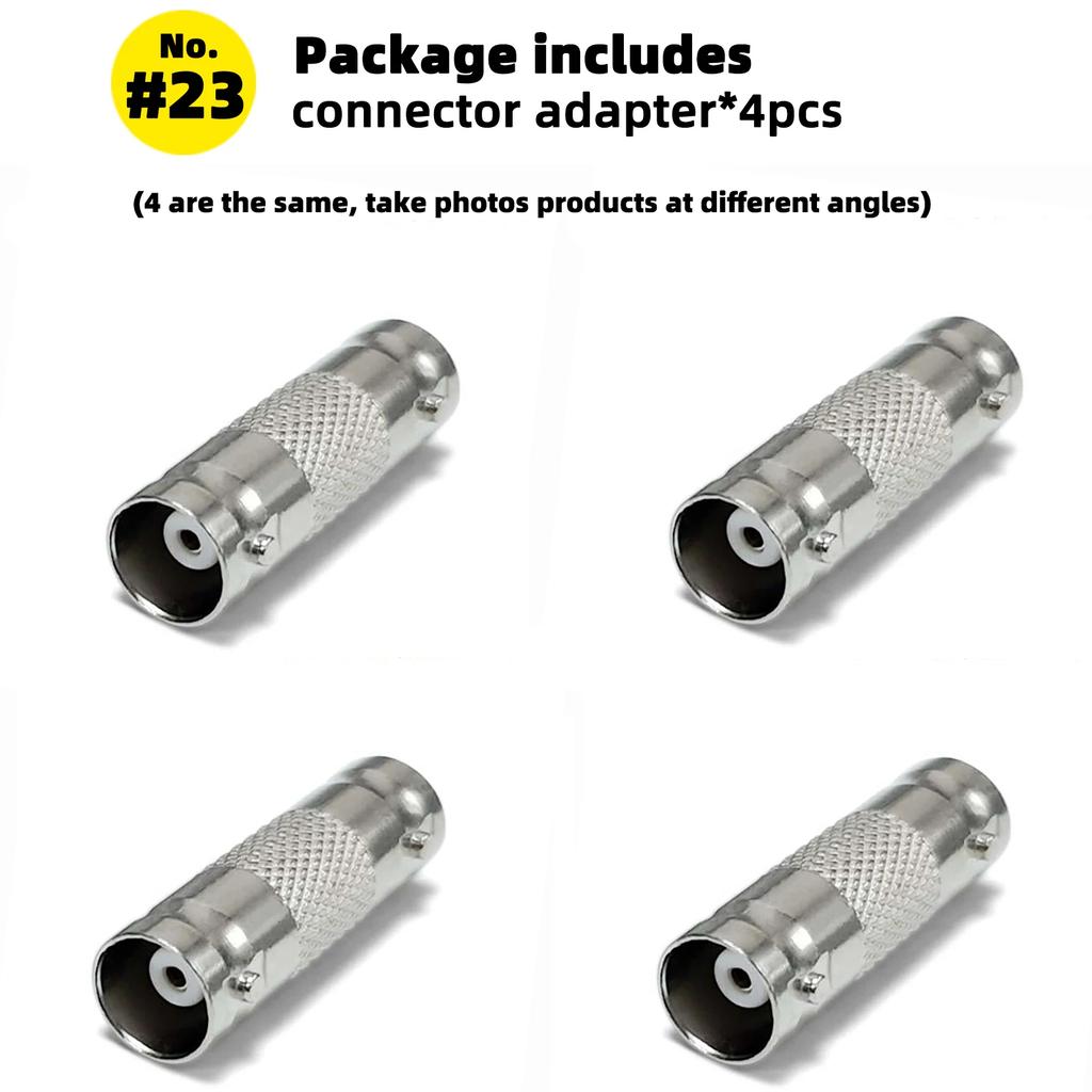 4 Pcs BNC Adapter Connector Coax Solderless RCA Q9 HD Video Plug for CCTV Camera Monitoring Radio Antenna and Video Application