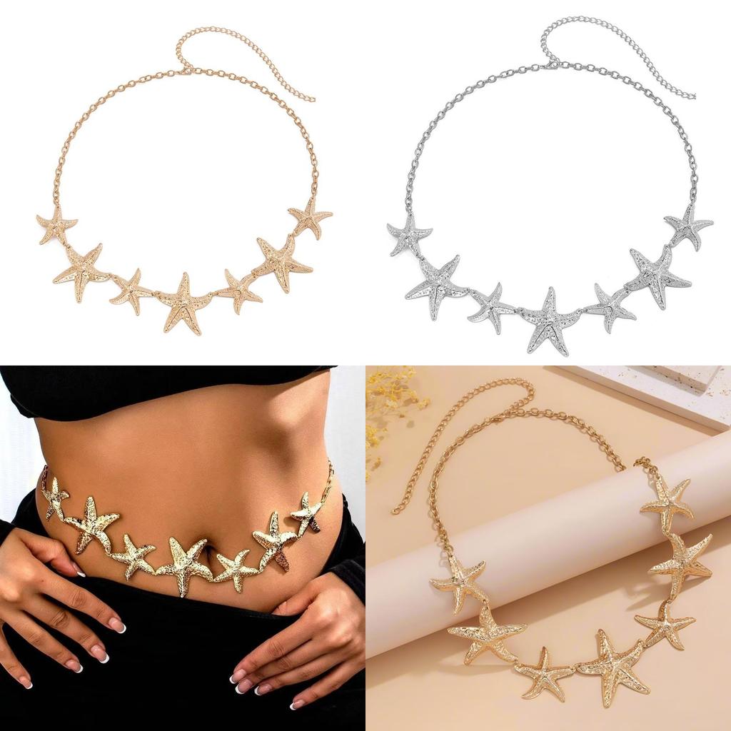 Chain Starfish Waist With Electroplated Alloy For Summer Fashion Accessory