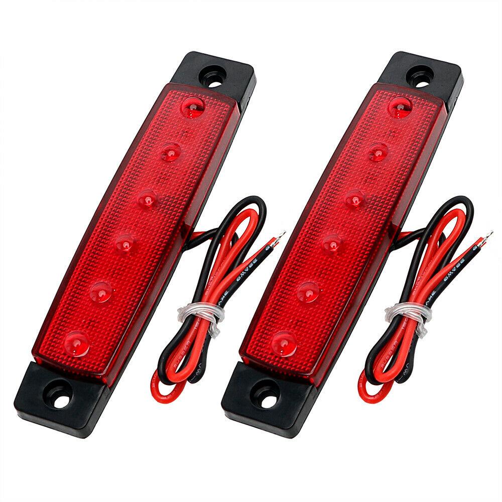 2PCS 6LED Truck Side Lights Cars Trailers LED Light Side Marker Clearance Lamp 12V/24V RV Front Rear Signal Trucks Lamp