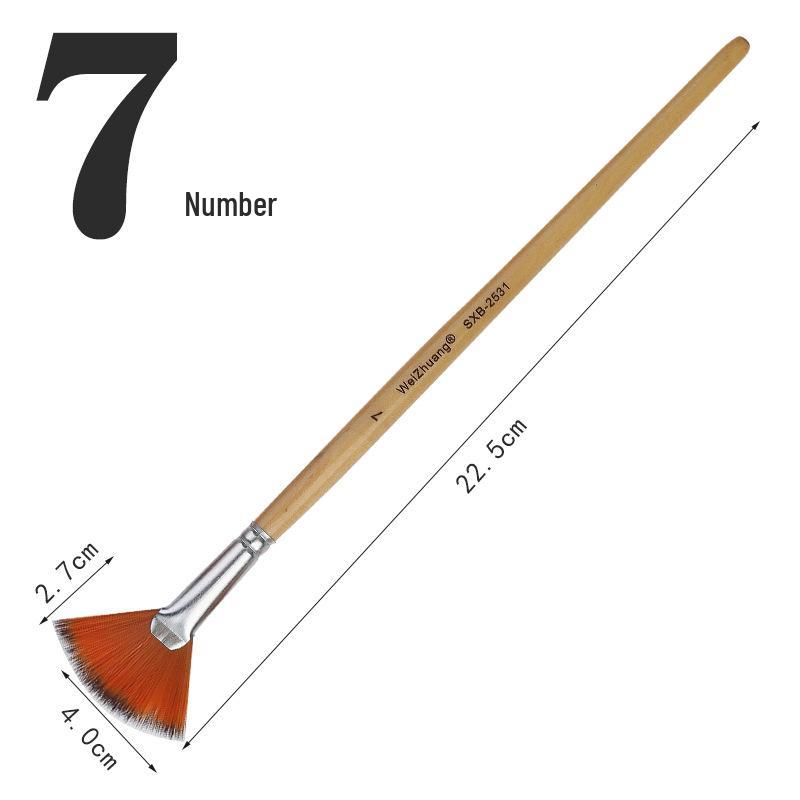 Nylon Hair Fan Brush Set for Gouache, Watercolor, Acrylic, and Oil Paint