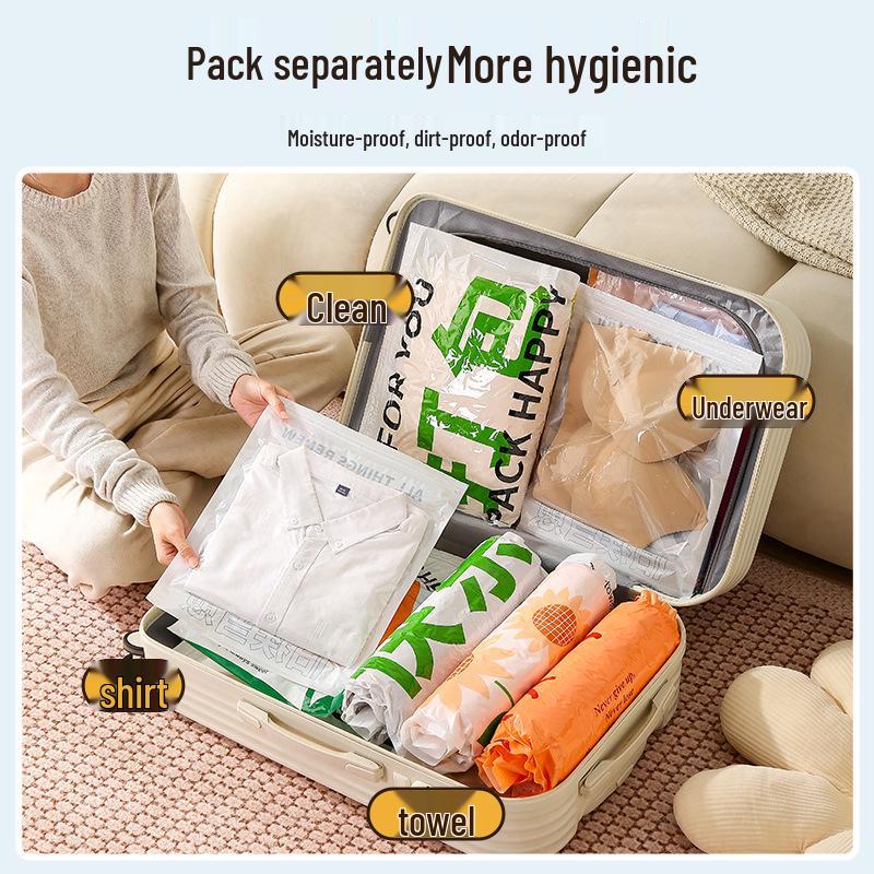 Cute Hand-Rolled Vacuum Compression Bag for Clothes Storage
