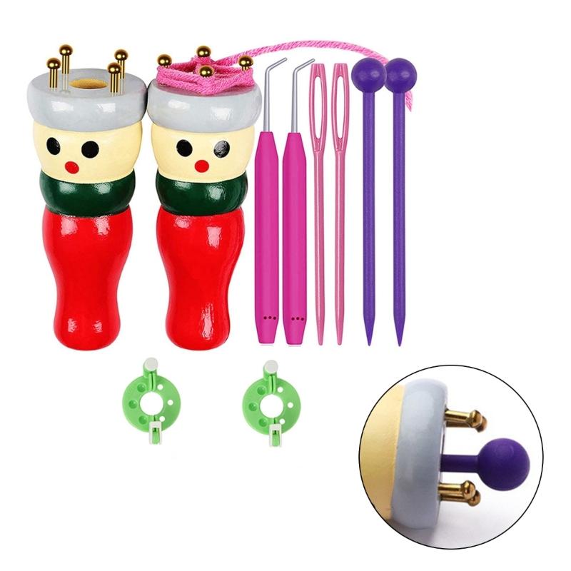 Knitting Tool Set Wooden Knitted Doll Set Knitting Toy Craft Set Easy To Use for Making Bracelets Necklaces