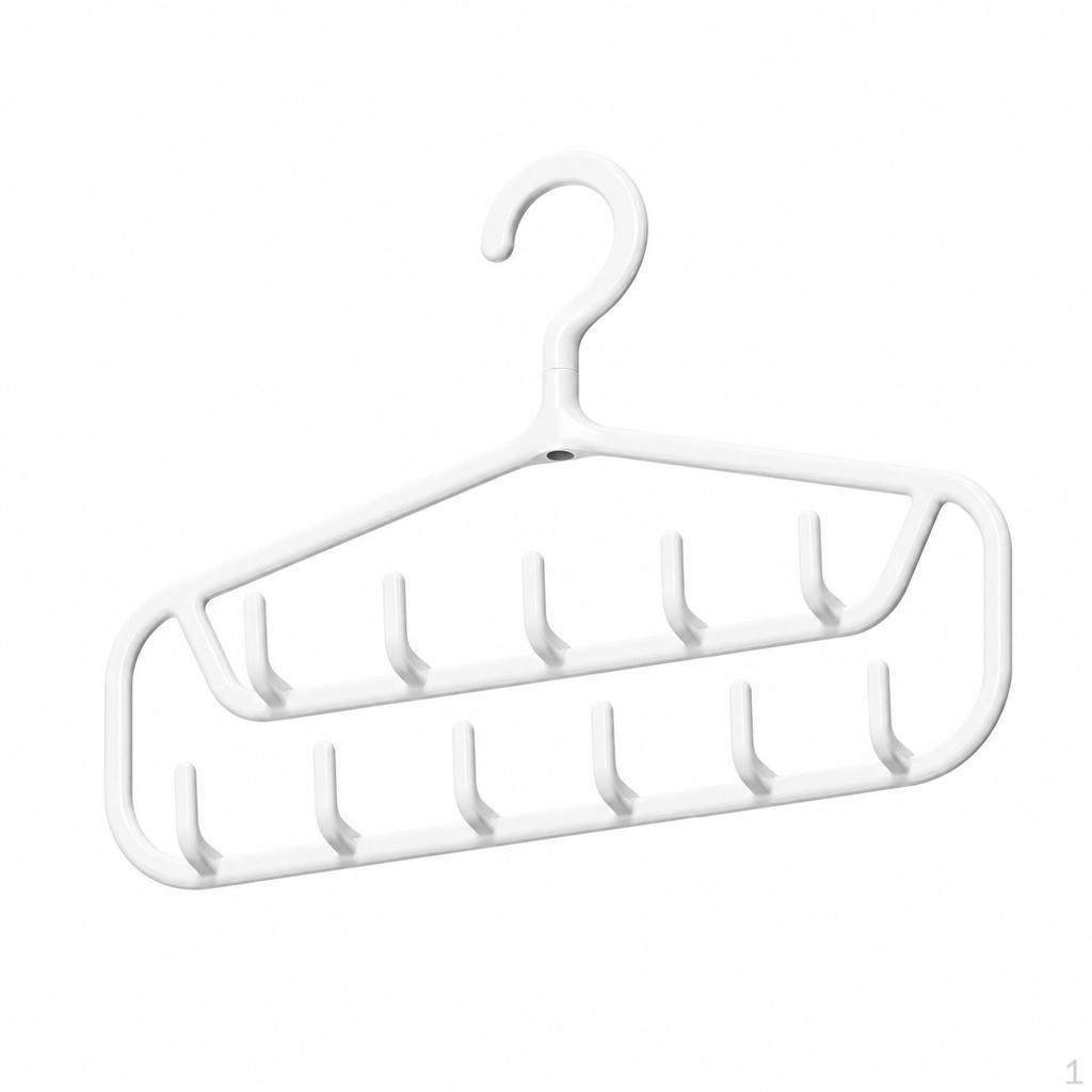 Multilayer Hanger for Wardrobe Organization Ties, Belts, Scarves, and Undergarments OffWhite 1 Pack