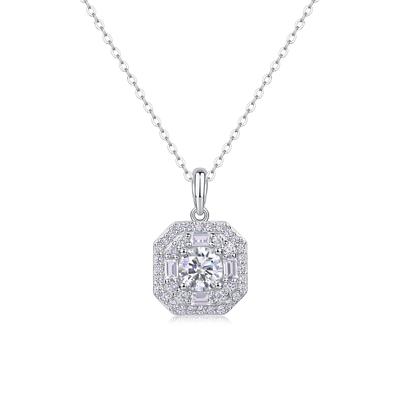 S925 Silber Halskette Moissanit Anhänger Schlüsselbeinkette Silberschmuck Anhänger Panyu
