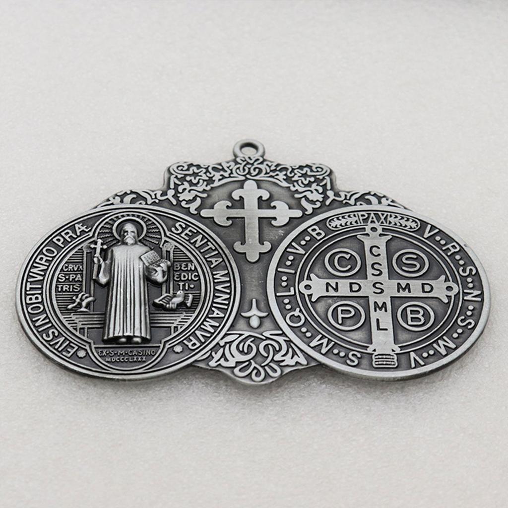 Christian Crosses Hanging Ornament Unique Religious Antiqued Metal Keychain Pendant Decoration for Prayer Necklace Charm