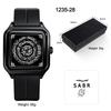 Fashion Square Watch for Men Women, Versatile Casual Arabic Dial Waterproof Quartz Wristwatch